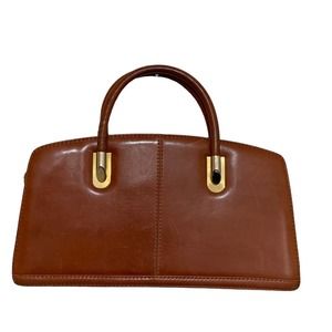 Vintage Kurt Geiger Brown Leather Purse Made in Italy 15"x8"-12"including Handle